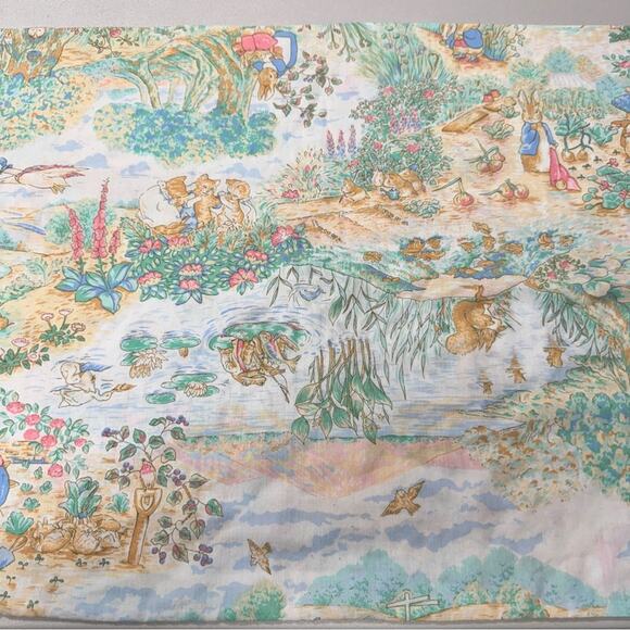 Vintage Beatrix Potter Peter Rabbit Handmade Pillow Case 90s Standard Size - Picture 1 of 5